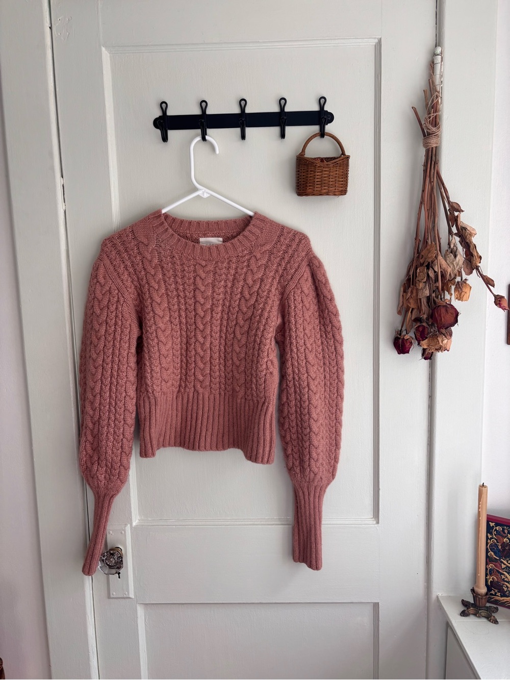 Doen mulberry cabled sweater